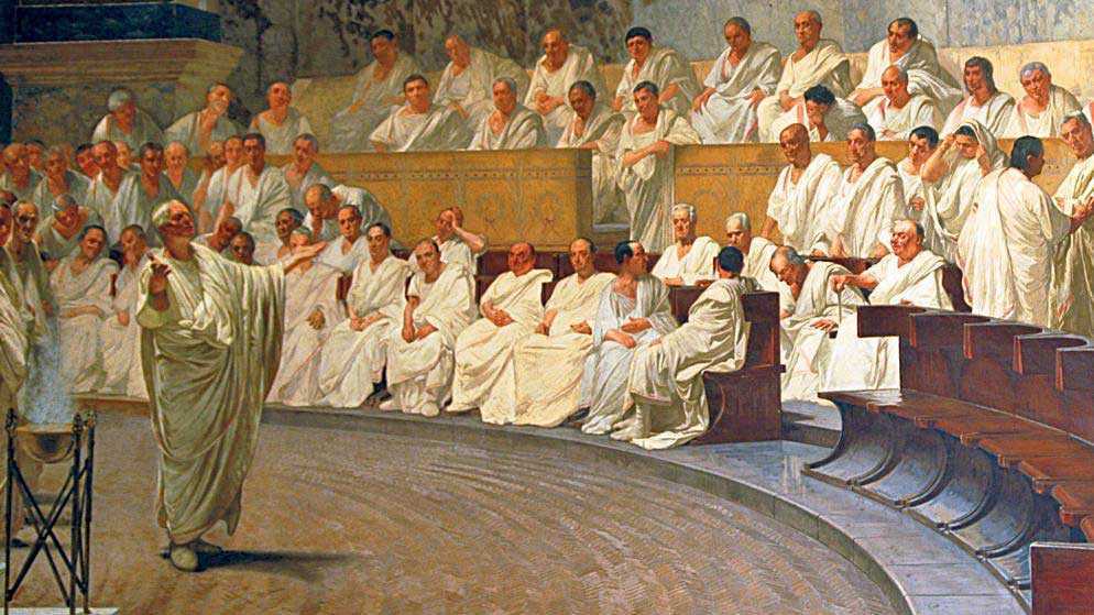 Цицерон выступает в римском сенате